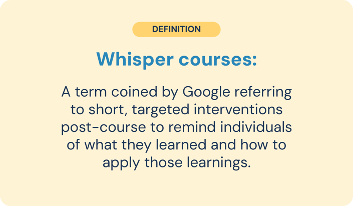 Whisper Courses Definition 