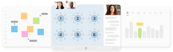 Engageli whiteboard, tables, and data insights