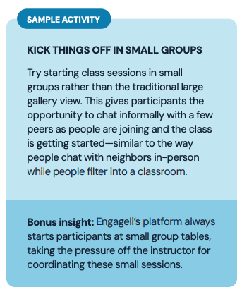 Sample Activity for Creative Use of Online Space