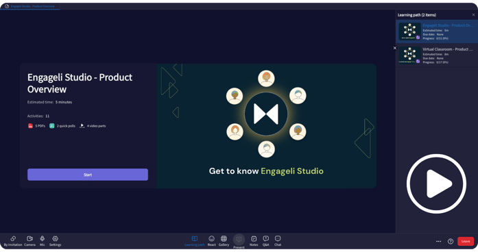 Engageli Studio learning path