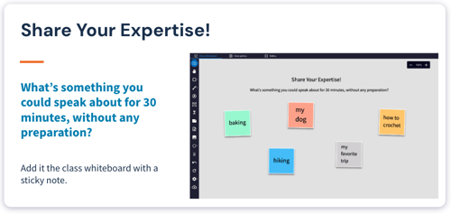 Share Your Expertise Virtual Icebreaker Question